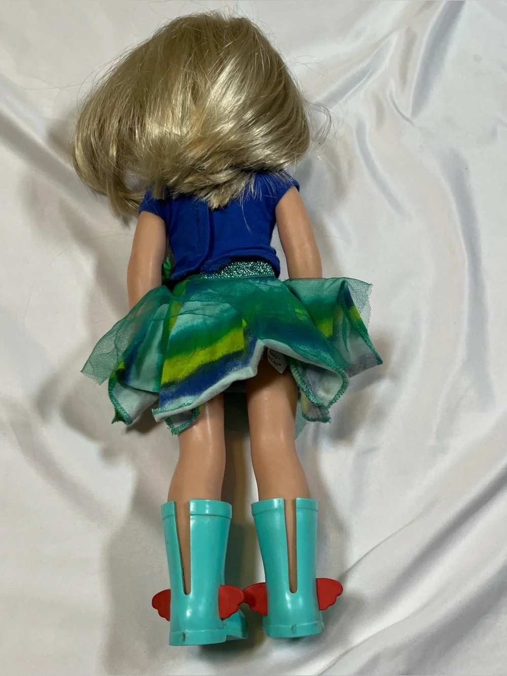 American Girl Wellie Wishers CAMILLE Doll 14.5” Blonde Hair Blue Eyes Rain Boots